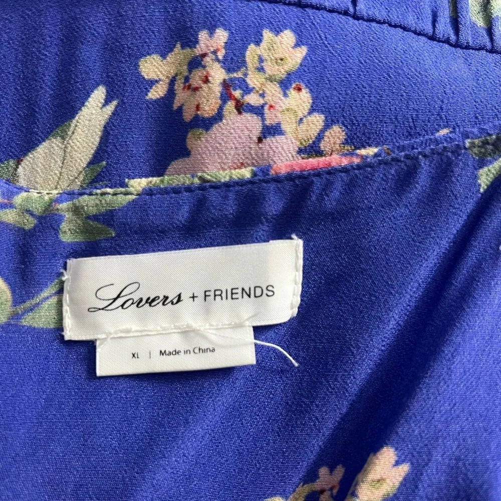 Lovers + Friends Teresa Floral Ruffle Mini Dress in Feeling Blue Size US XL - Picture 11 of 12